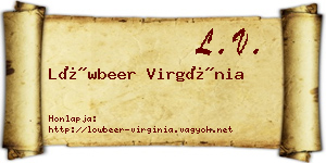 Löwbeer Virgínia névjegykártya